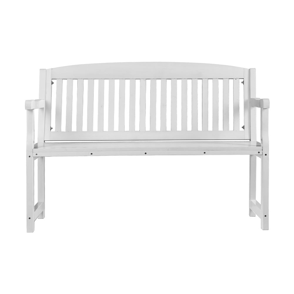 White Outdoor Wooden Garden Bench