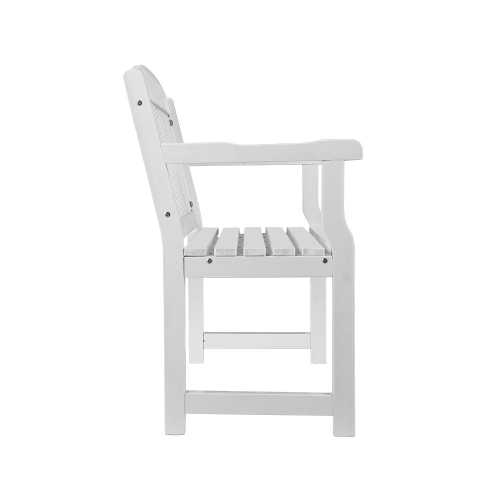 White Outdoor Wooden Garden Bench