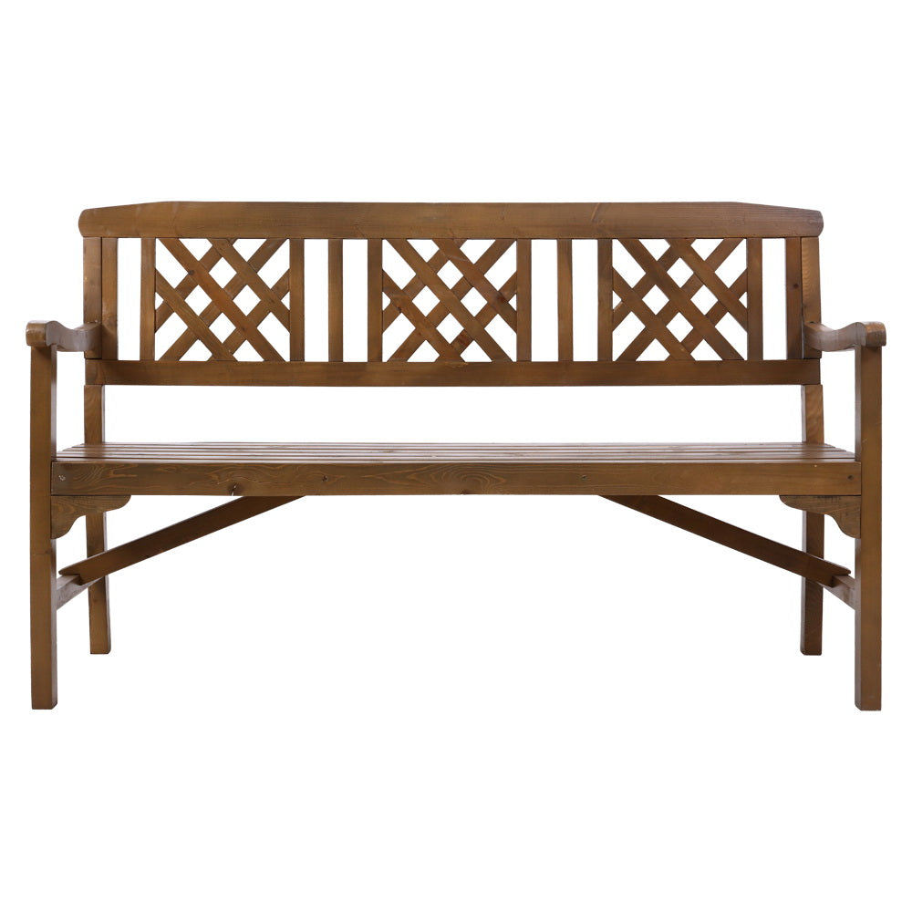 3 Seater Natural Timber Outdoor Garden Bench