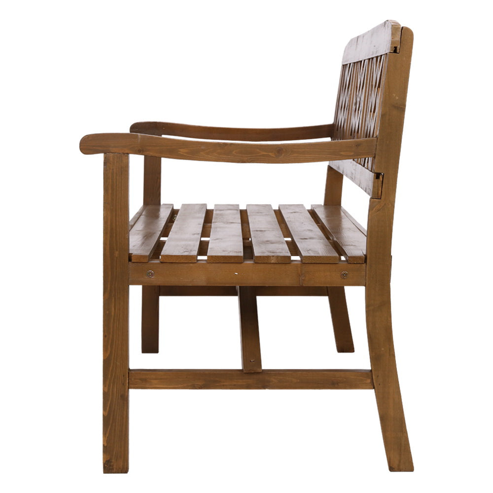 3 Seater Natural Timber Outdoor Garden Bench
