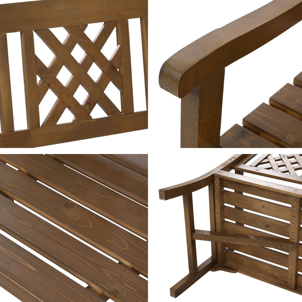 3 Seater Natural Timber Outdoor Garden Bench