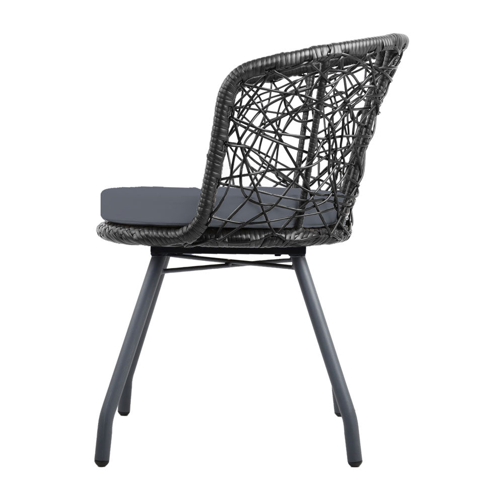 Outdoor Patio Chair and Table Set - Black