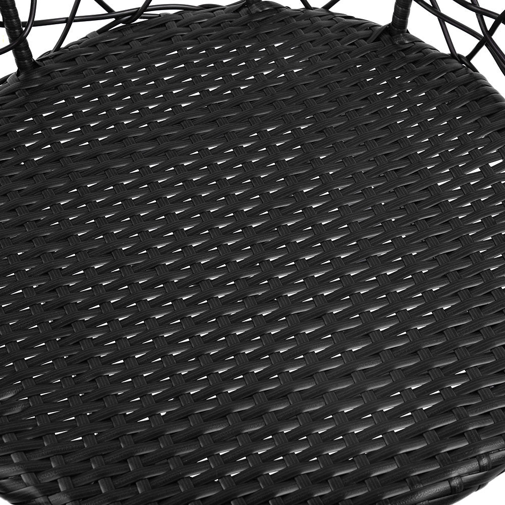 Outdoor Patio Chair and Table Set - Black