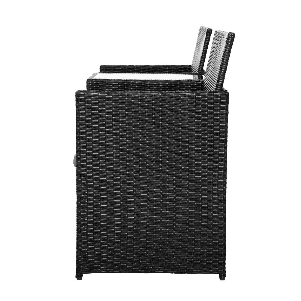 Outdoor Wicker Loveseat Bistro Setting